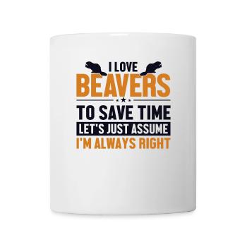 Amoureux du castor Supposons que je sois tout au nord - Mug blanc - blanc - Devant