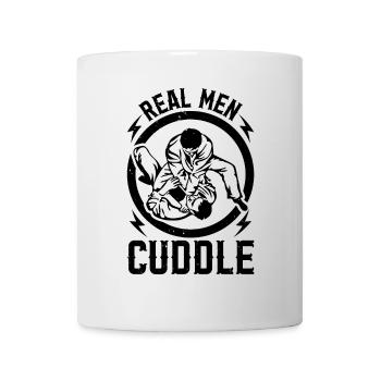 Real Men Cuddle - Drôle Jiu Jitsu Drôle Brésilien - Mug blanc - blanc - Devant