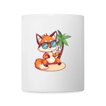 Bande dessinée Fox Summer Beach - Mug blanc - blanc - Devant