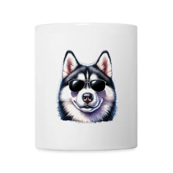 Cool husky with sunglasses - Mug - white - Front