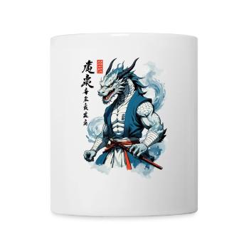 Drachen Samurai Vintage Ukiyo-e Stil Asiatischer - Tasse - Weiß - Vorne