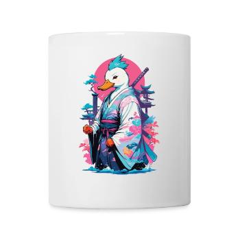 Samurai Ente Aesthetic Vaporwave Stil - Tasse - Weiß - Vorne