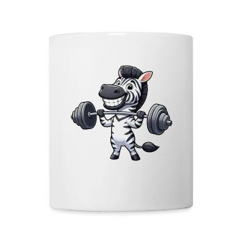Zebra Hantel Gewichtheber Workout Barbell Stark - Tasse - Weiß - Vorne