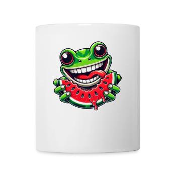 Frosch mit Wassermelone fruchtig Sommer Frucht - Tasse - Weiß - Vorne