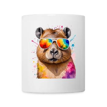 Lunettes de soleil Capybara Capy Colorful Animal Design Print - Mug blanc - blanc - Devant