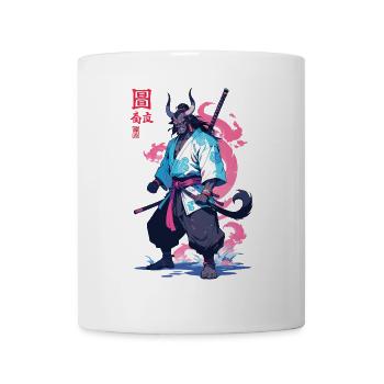 Samouraï Oni Yokai Esthétique Style Vaporwave - Mug blanc - blanc - Devant