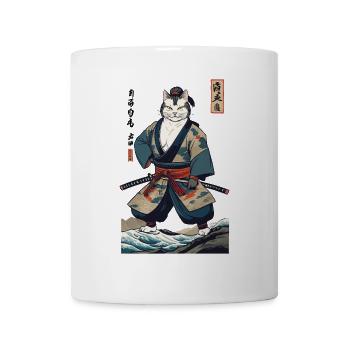 Samurai Cat Vintage Ukiyo-E Japanese - Mug - white - Front