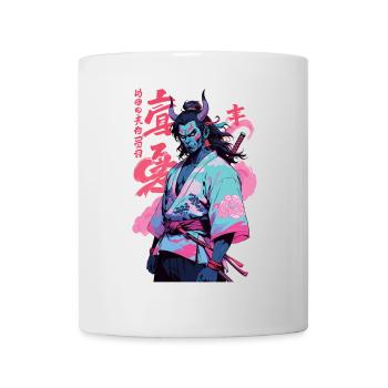 Samouraï Oni Yokai Esthétique Style Vaporwave - Mug blanc - blanc - Devant