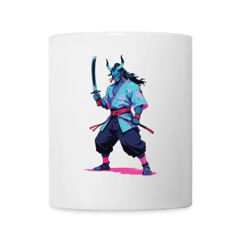 Samouraï Oni Yokai Esthétique Style Vaporwave - Mug blanc - blanc - Devant