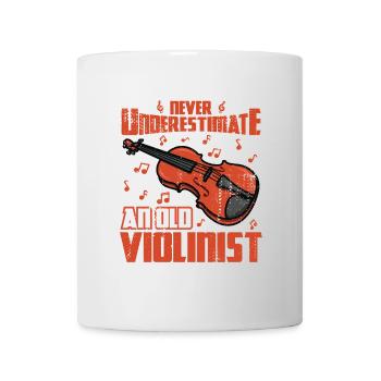 Ne sous-estimez jamais un vieux violoniste - Mug blanc - blanc - Devant