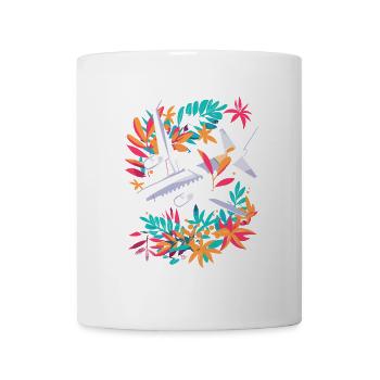 dessin animé d’avion - Mug blanc - blanc - Devant