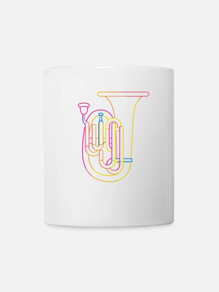 Tuba Zeichnung Retro - Tasse - Weiß