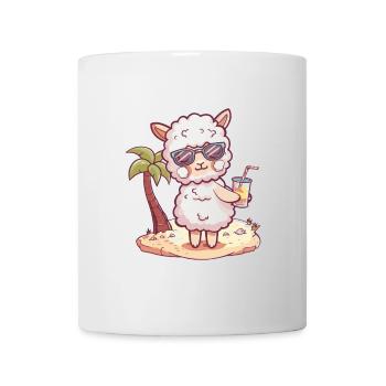 Alpaca Llama Summer Beach Comic - Mug - white - Front