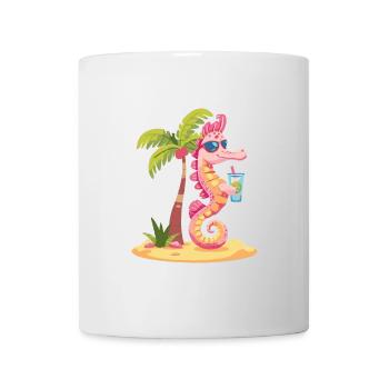 Bande dessinée Seahorse Summer Beach - Mug blanc - blanc - Devant