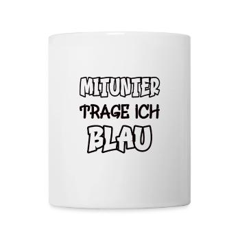 Parfois, je porte du bleu, en disant, jeu de couleurs, de couleur - Mug blanc - blanc - Devant