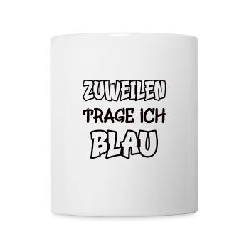 Parfois, je porte du bleu, en disant, jeu de couleurs, de couleur - Mug blanc - blanc - Devant