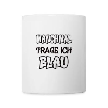 Parfois, je porte du bleu en disant jeu de couleurs - Mug blanc - blanc - Devant