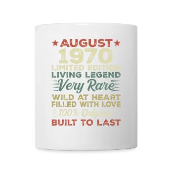 August 1970 - Geschenkidee Für August 1970 - 1970 - Tasse - Weiß - Vorne