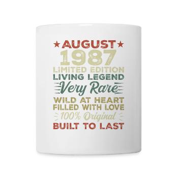 August 1987 - Geschenkidee Für August 1987 - 1987 - Tasse - Weiß - Vorne