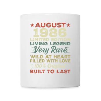 August 1986 - Geschenkidee Für August 1986 - 1986 - Tasse - Weiß - Vorne