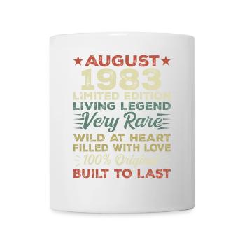 August 1983 - Geschenkidee Für August 1983 - 1983 - Tasse - Weiß - Vorne