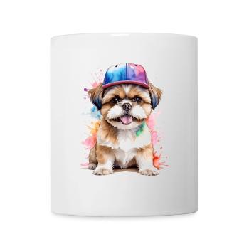 Shih Tzu Snapback Cap Chien Drôle Animal Print - Mug blanc - blanc - Devant