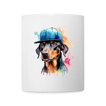 Doberman Snapback Cap Dog Funny Design Print - Mug - white - Front