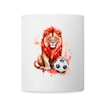 Lion Football Coloré Autriche Animal Design Imprimer - Mug blanc - blanc - Devant