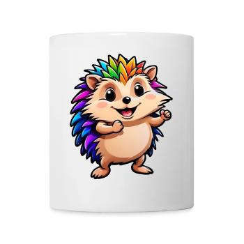 Kinder süßer Cartoon Igel - Tasse - Weiß - Vorne