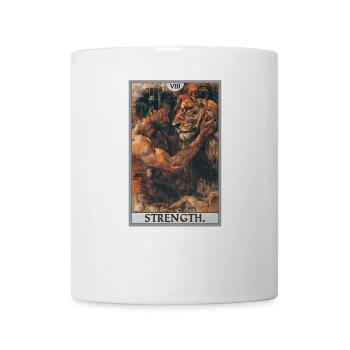 Tarotkarten Tarotkarte Strength Kraft - Tasse - Weiß - Vorne
