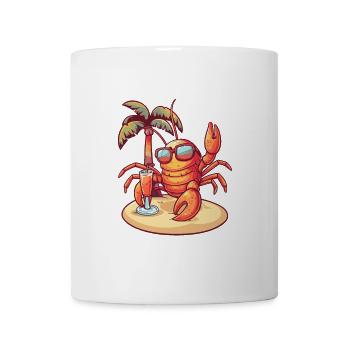 Crabe de homard Plage d’été Bande dessinée - Mug blanc - blanc - Devant