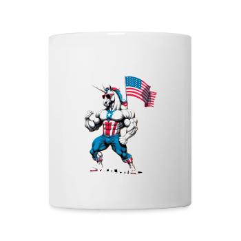 Fier Licorne des États-Unis Pas de règles britanniques Heureux 4ème - Mug blanc - blanc - Devant