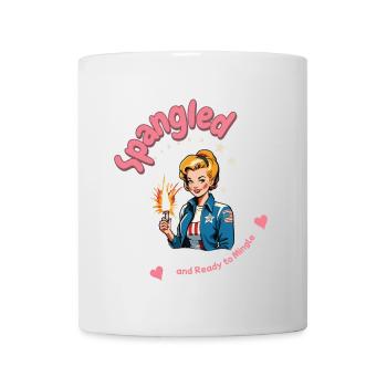 Design rétro vintage prêt à se mêler le 4 juillet - Mug blanc - blanc - Devant