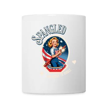 Prêt à se mêler rétro Vintage Design Drapeau américain - Mug blanc - blanc - Devant