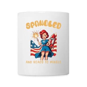 Design rétro vintage prêt à se mêler 4 juillet - Mug blanc - blanc - Devant