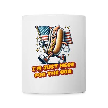 Ici pour le barbecue du 4 juillet Memorial Day Independence - Mug blanc - blanc - Devant