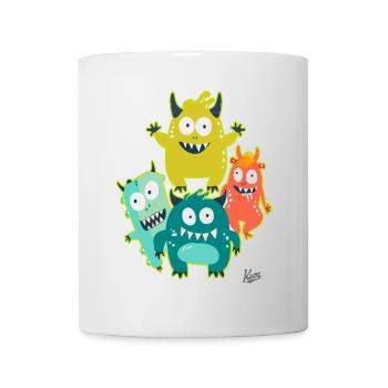petits amis monstres drôles - Mug blanc - blanc - Devant