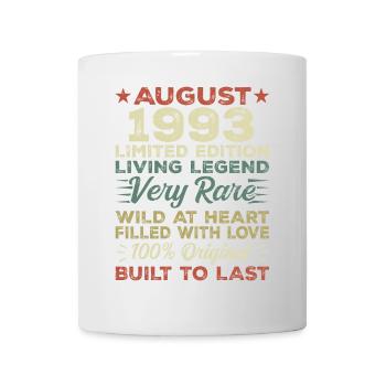 August 1993 - Geschenkidee Für August 1993 - 1993 - Tasse - Weiß - Vorne