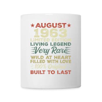 August 1963 - Geschenkidee Für August 1963 - 1963 - Tasse - Weiß - Vorne