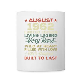 August 1962 - Geschenkidee Für August 1962 - 1962 - Tasse - Weiß - Vorne