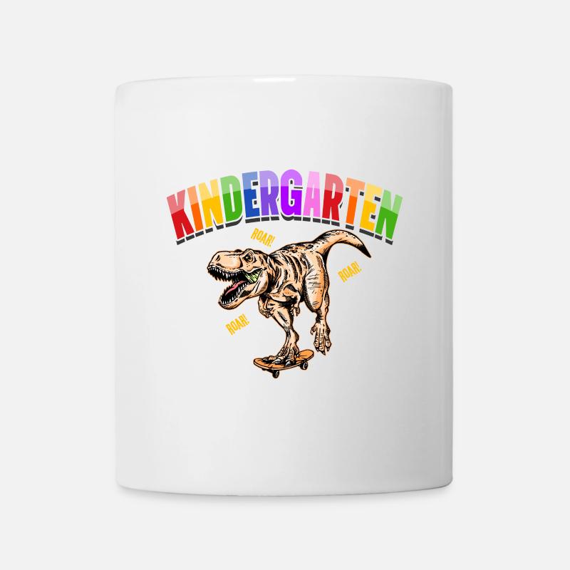 Kindergarten Geschenk Dinosaurier Dino Skateboard - Tasse - Weiß