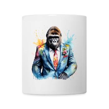 Costume de gorille singe Imprimé de conception d’animaux colorés - Mug blanc - blanc - Devant