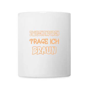 Entre les deux, je porte du marron en disant couleur marron - Mug blanc - blanc - Devant