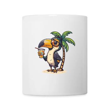 Toucan oiseau d’été plage bande dessinée - Mug blanc - blanc - Devant