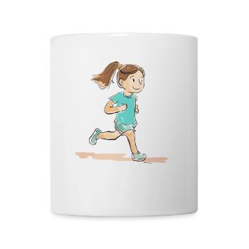 Läuferin Comic Look - Tasse - Weiß - Vorne