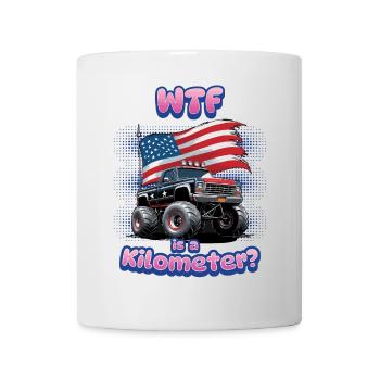 WTF Is Kilometer Lustiger Metrischer Witz - Tasse - Weiß - Vorne