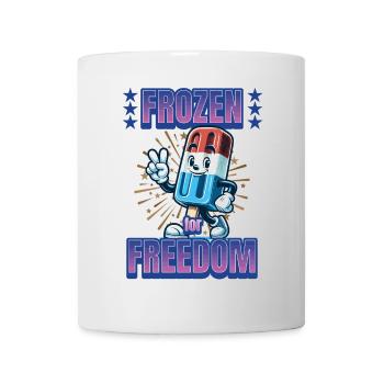 Frozen For Freedom Crème glacée au drapeau américain - Mug blanc - blanc - Devant