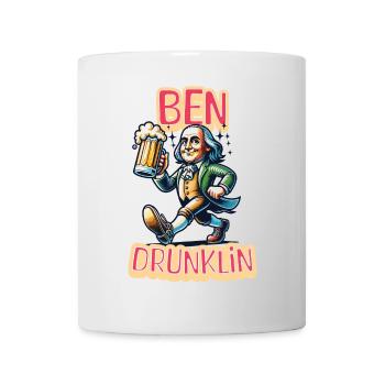 Ben Drunklin Funny USA Parody American Flag - Tasse - Weiß - Vorne