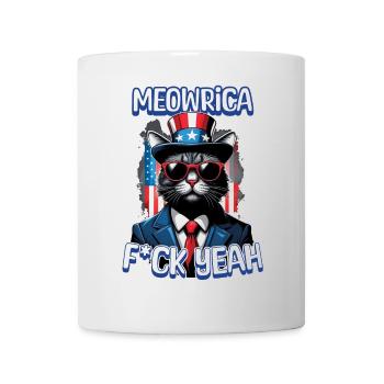 Meowrica Cat 4 De Juillet Chat Heureux Célébrer - Mug blanc - blanc - Devant
