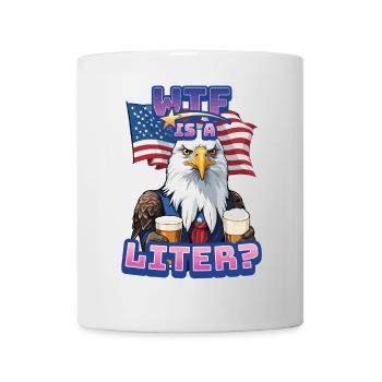 WTF is Liter Eagle with Beer Funny Metric Pun - Mug - white - Front